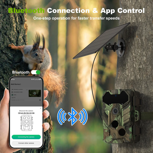 JSOCAM 32MP HD hunting camera IP66 Lithium Ion Battery for Trail Camera with Solar Spypoint Camera IP Outdoor Night Vision Forest