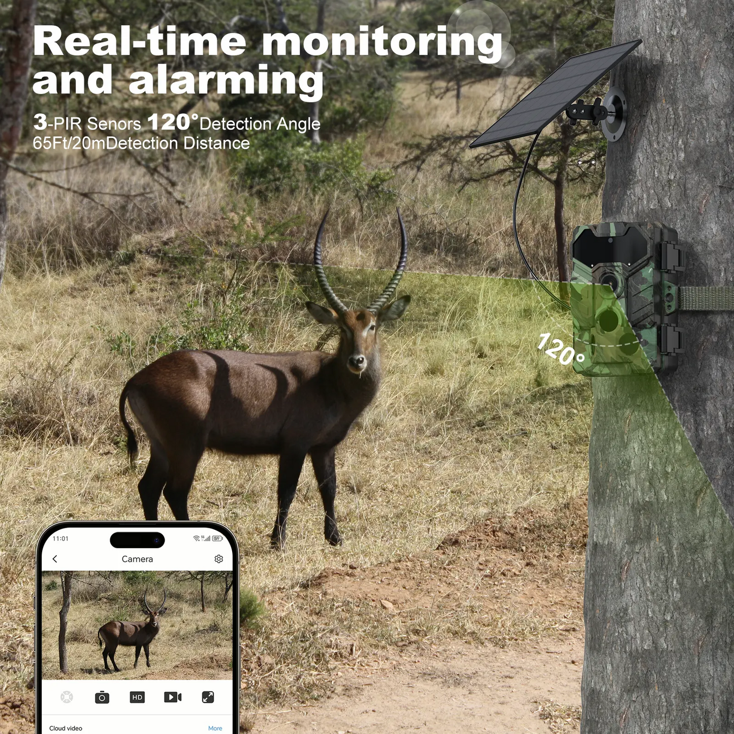 JSOCAM 32MP HD hunting camera IP66 Lithium Ion Battery for Trail Camera with Solar Spypoint Camera IP Outdoor Night Vision Forest