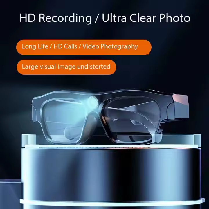 JSOCAM Wearable Fashionable Smart Bluetooth Glasses With 256g Replaceable Myopia Lenses, 4K ultra clear Camera Headphones, Glasses
