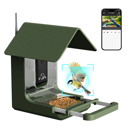 JSOCAM 8MP Real 4K resolution with species AI Bird recognition IP66 waterproof smart bird camera with 1.5L large feeder