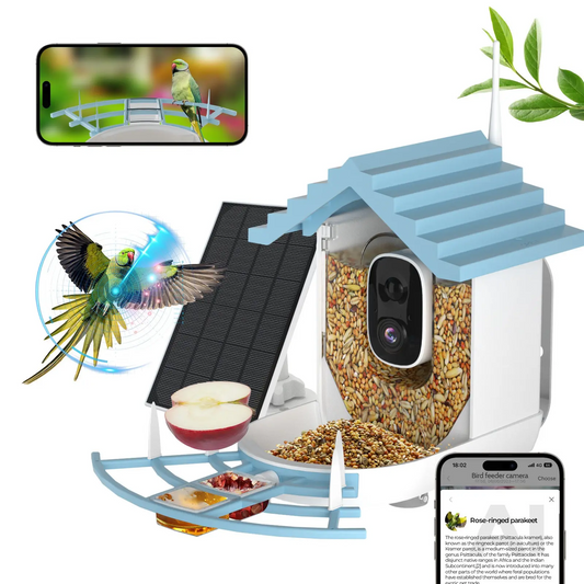 JSOCAM Pet Product Smart Bird Cabin WiFi AI bird feeder Solar Panel Night Vision Waterproof Smart Bird Feeder With Camera