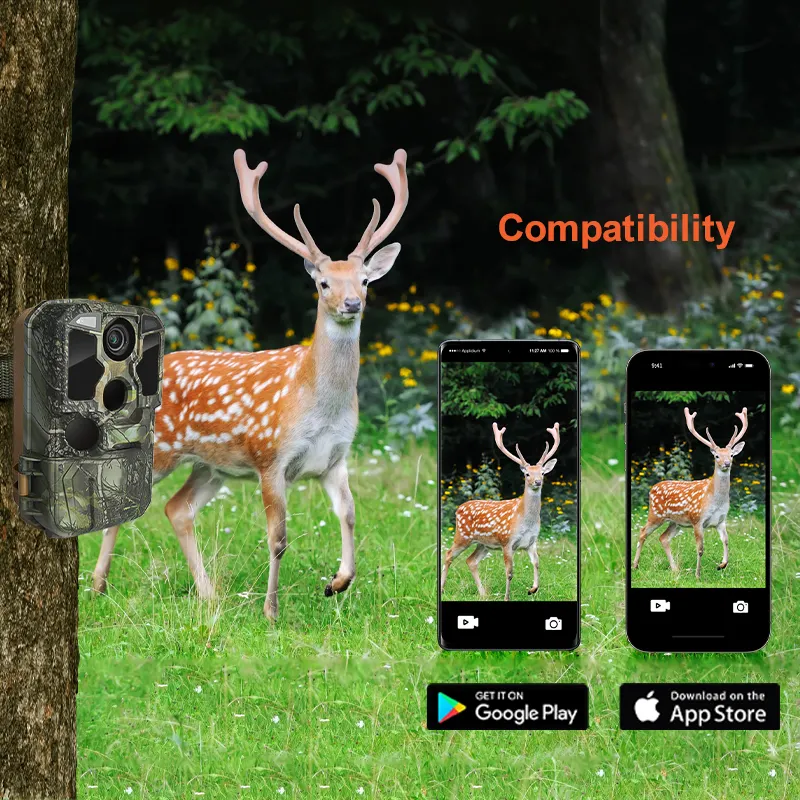 JSOCAM Outdoor Cellular WIFI Thermal Scope 4K Video 48MP IP66 8AA Batteries Night Vision Trail Hunting Camera for Security