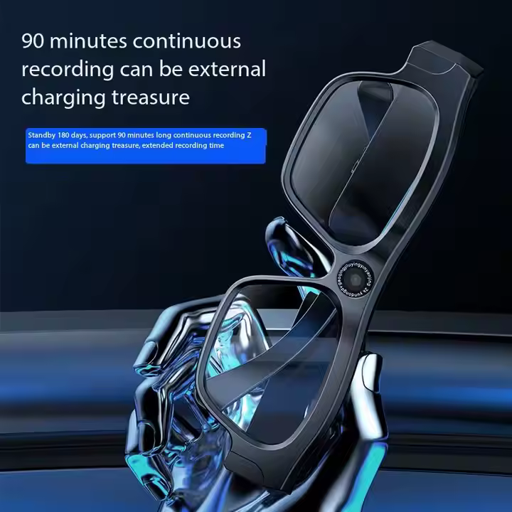 JSOCAM Wearable Fashionable Smart Bluetooth Glasses With 256g Replaceable Myopia Lenses, 4K ultra clear Camera Headphones, Glasses